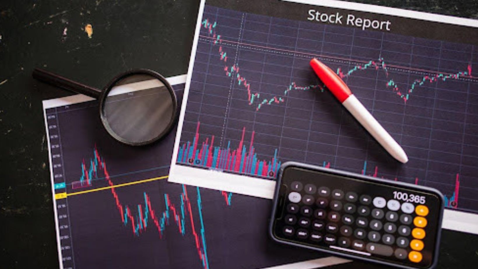 graphs with data and a smartphone