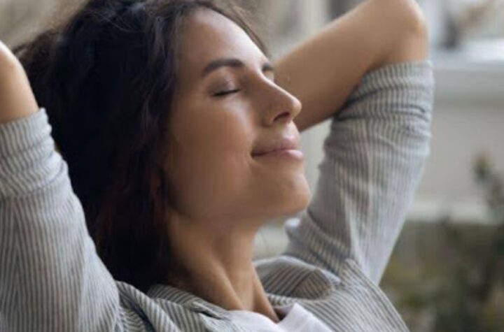 Young woman relax relieving negative emotions